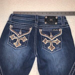 Miss Me 27 Dark Blue WIDE STITCHING Stretch Boot Cut SEXXY